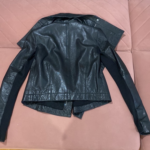 New Veda Classic Max Black Leather Jacket - Picture 11 of 12